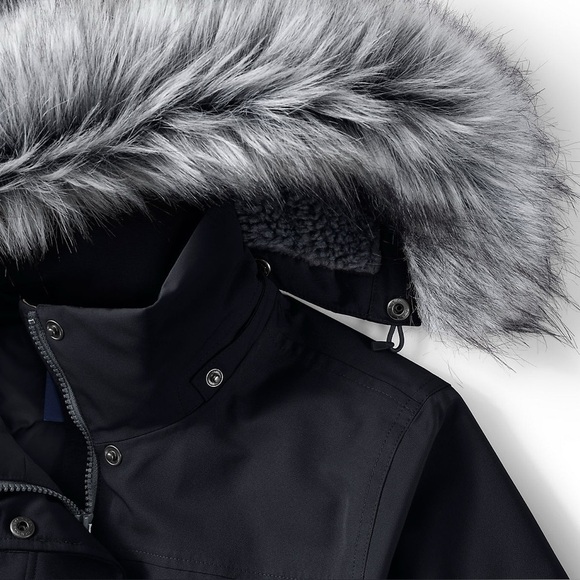 Lands’ End Women's Expedition Down Waterproof Winter Parka Coat black - Picture 6 of 10